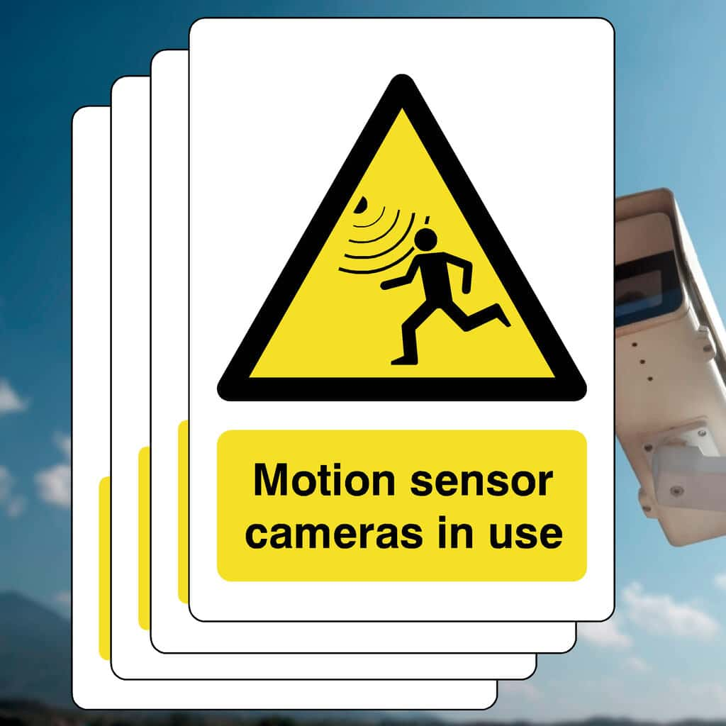 Multipack Motion Sensor Cameras In Use Sign 5 Pack - The Sign Shed