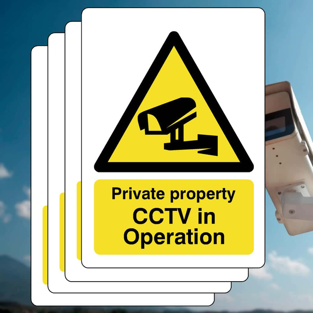 Multipack Private Property CCTV In Operation Sign | 5 Pack - The Sign Shed