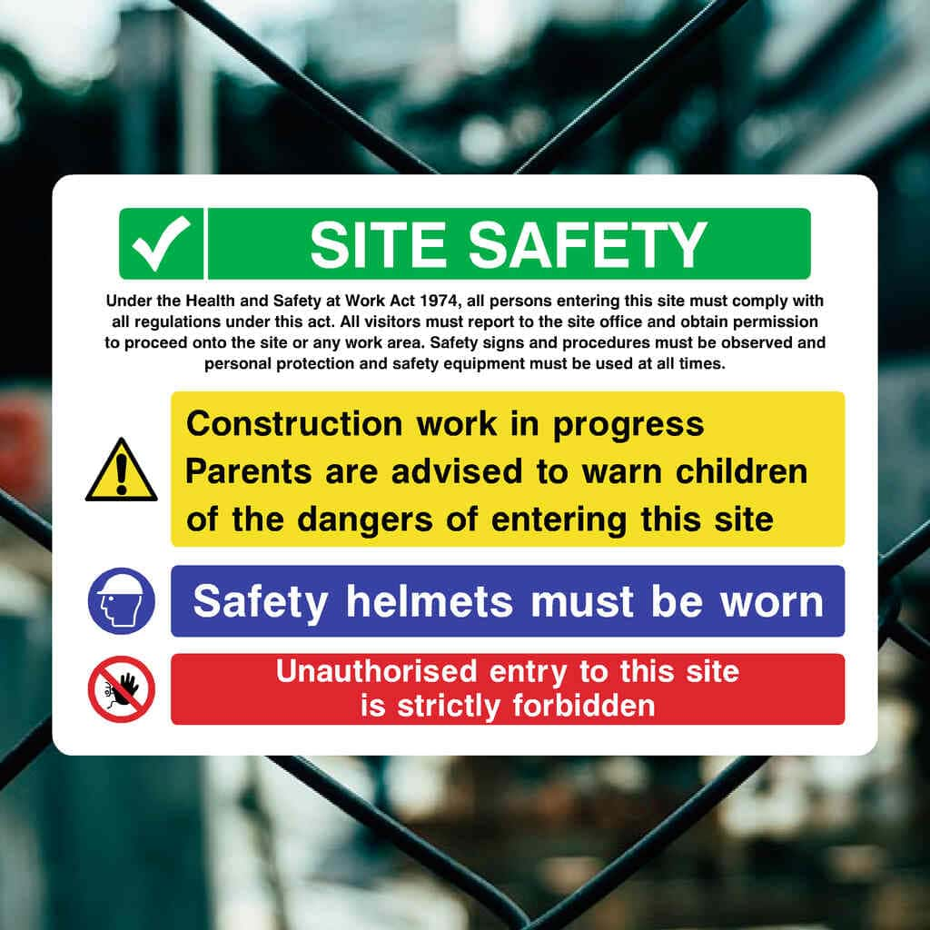 Multipack Site Safety Sign 400 x 300mm 25 Pack Option C - The Sign Shed