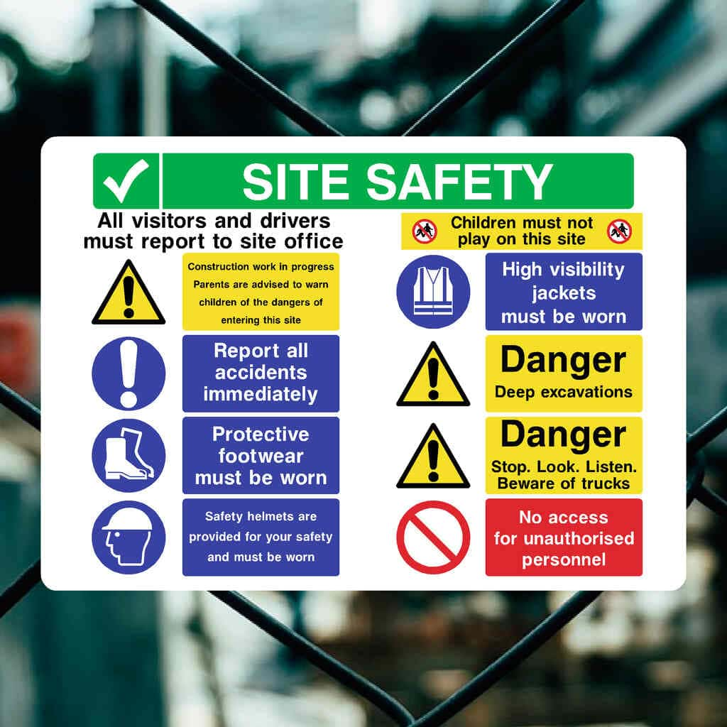 Multipack Site Safety Sign 400 x 300mm 25 Pack Option E - The Sign Shed