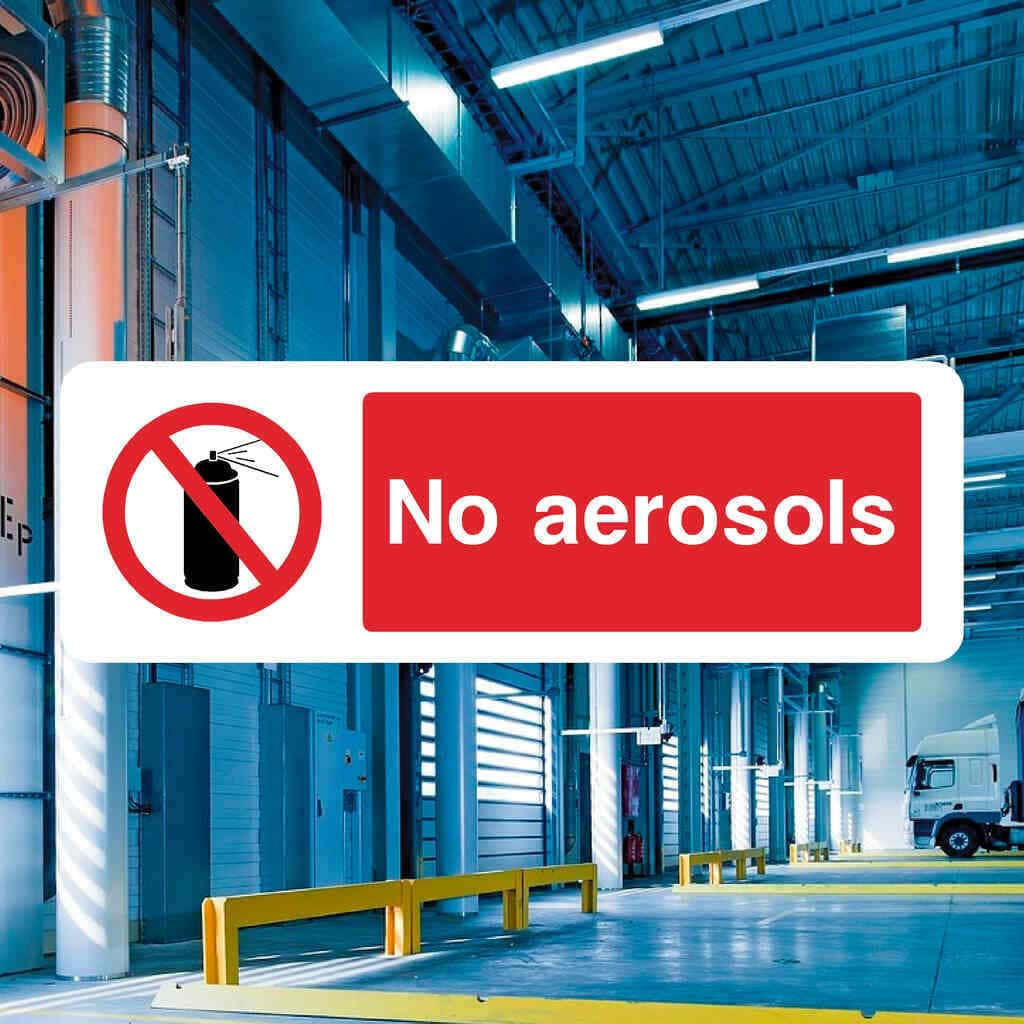 No Aerosols Sign - The Sign Shed