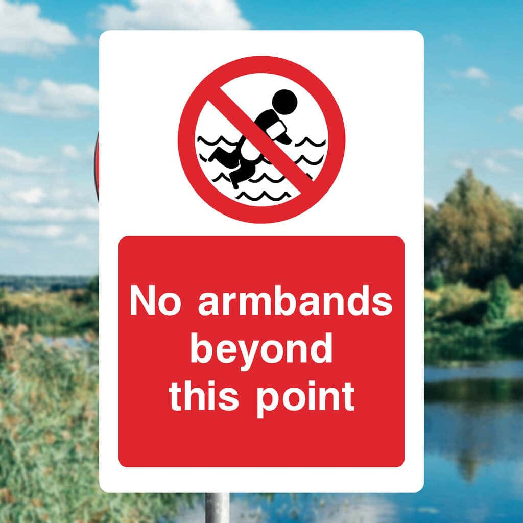 No Armbands Beyond This Point Sign - The Sign Shed