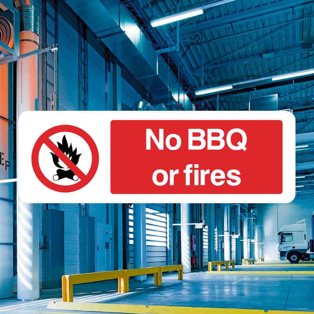 No BBQ Or Fires Sign Landscape - The Sign Shed