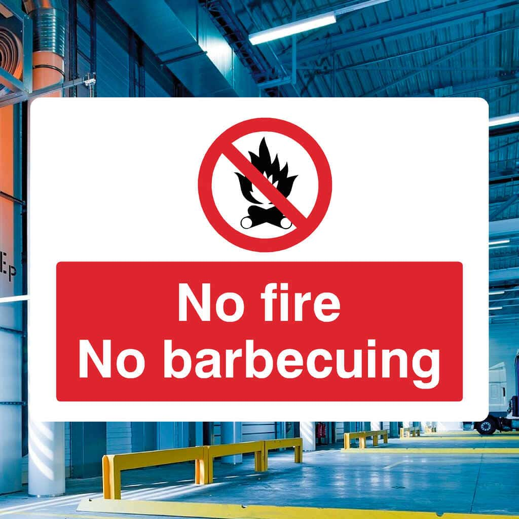 No Fire No Barbecuing Prohibited Sign Landscape - The Sign Shed