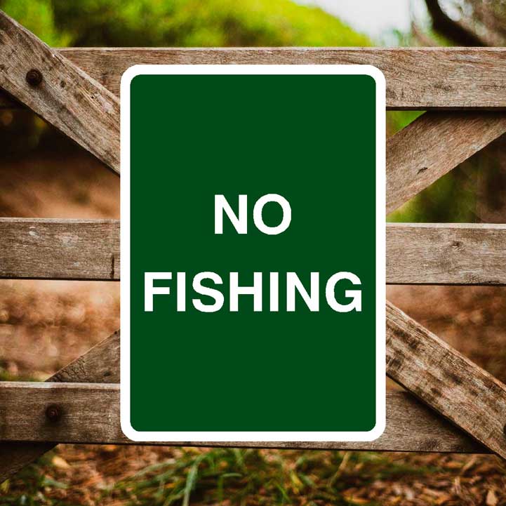 No Fishing Portrait - The Sign Shed