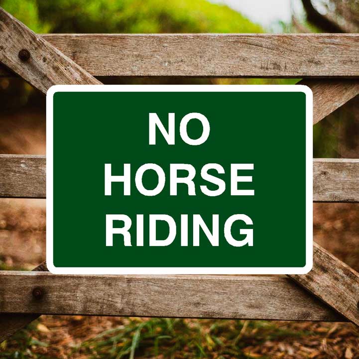 No Horse Riding Sign - The Sign Shed