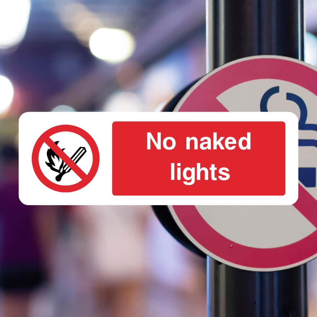 No Naked Lights Safety Sign - The Sign Shed