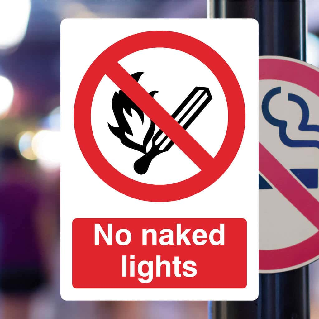 No Naked Lights Sign - The Sign Shed