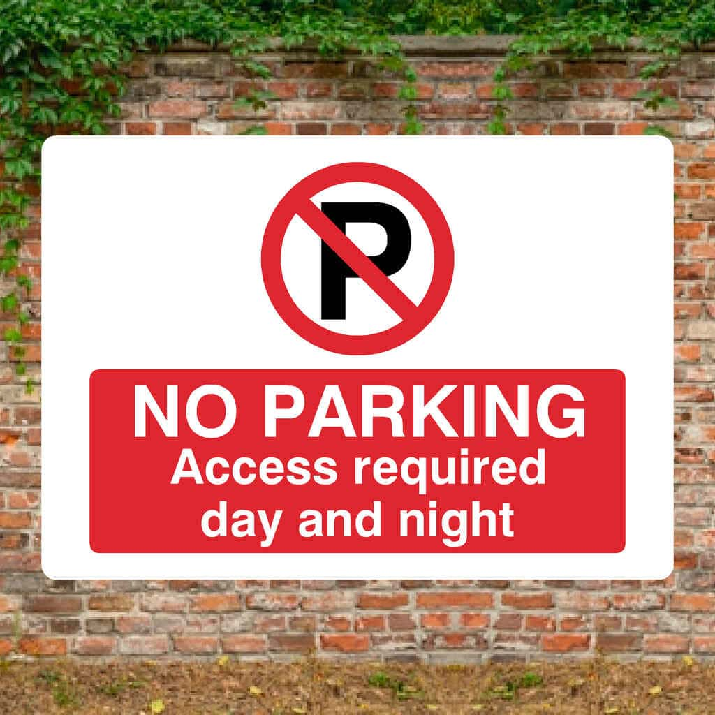 No Parking Access Required Day And Night P Sign Landscape - The Sign Shed