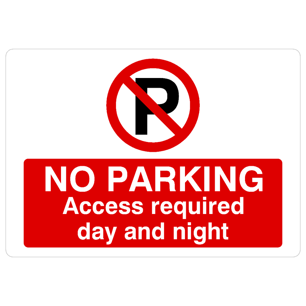 No Parking Access Required Day And Night P Sign Landscape - The Sign Shed