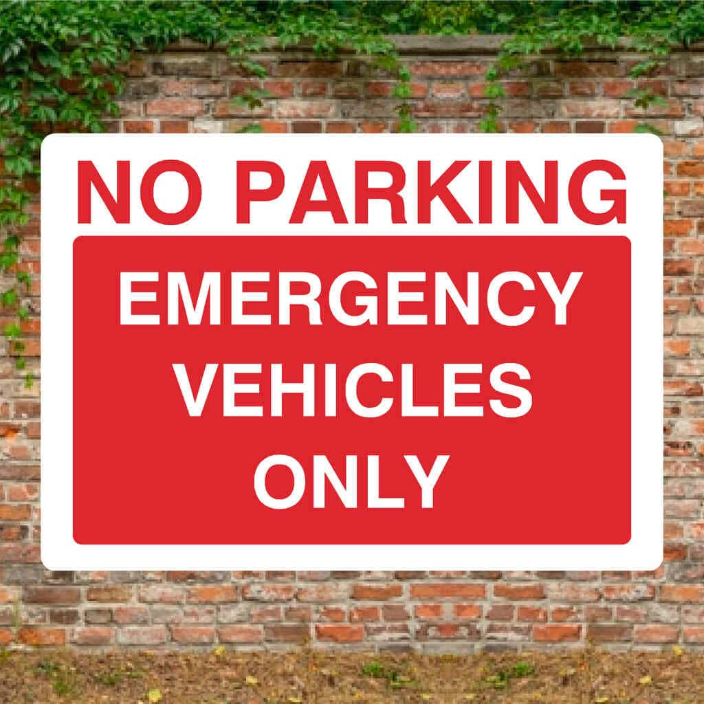 No Parking Emergency Vehicles Only Sign - The Sign Shed