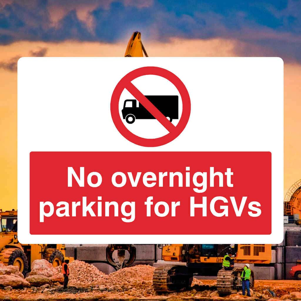 No Parking Overnight For HGVS Sign - The Sign Shed