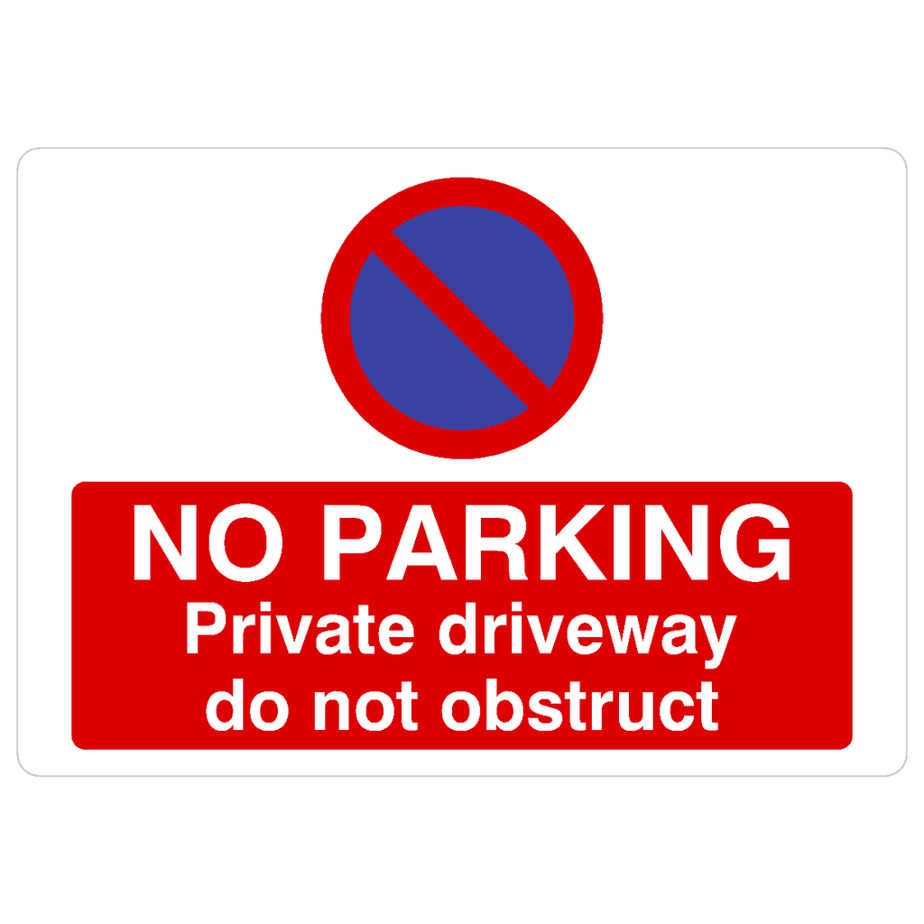 No Parking Private Driveway At Any Time Landscape - The Sign Shed