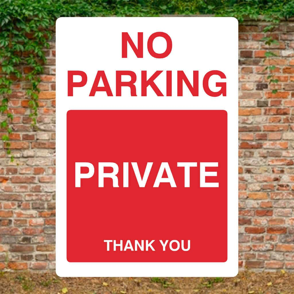 No Parking Private Portrait Sign - The Sign Shed