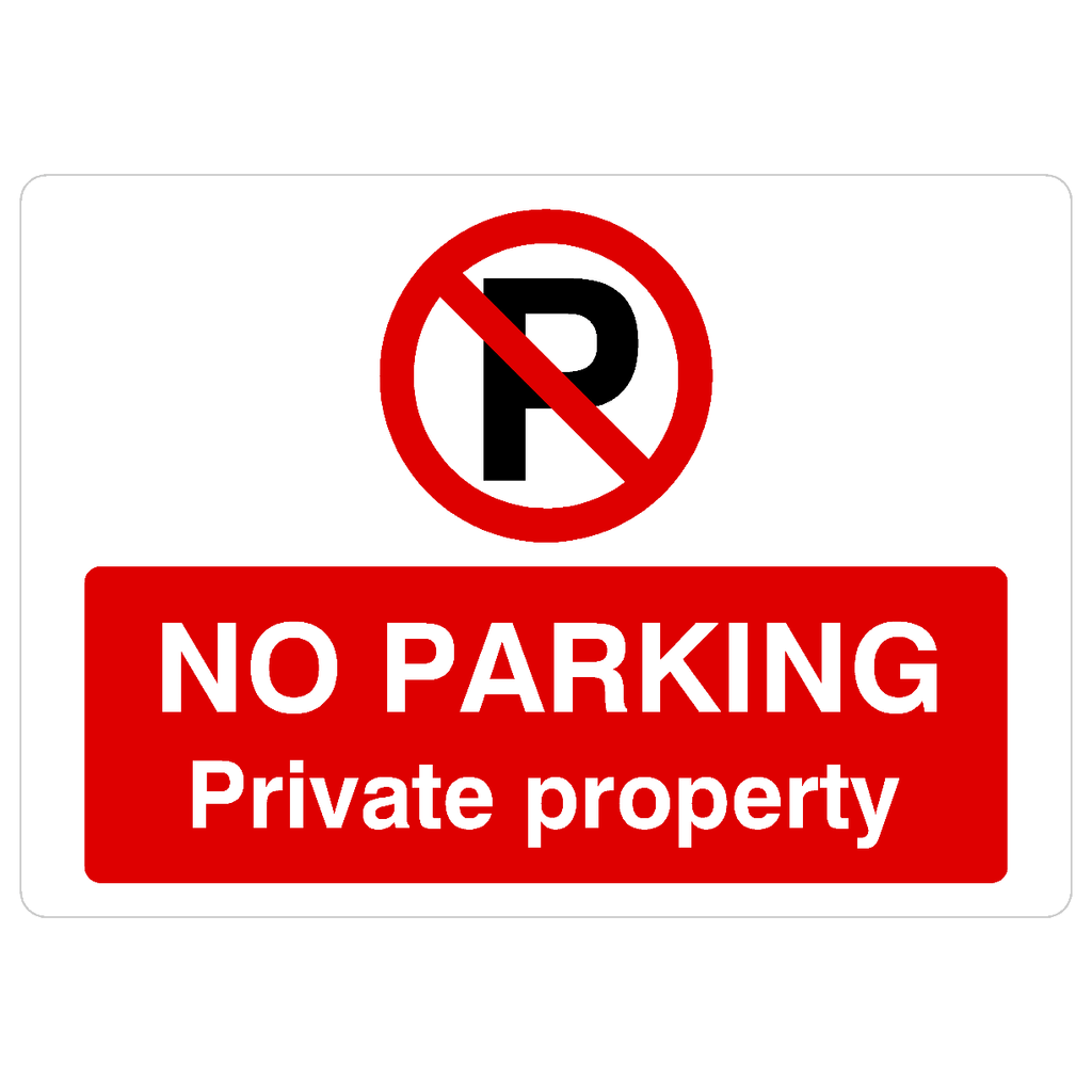 No Parking Private Property P Sign Landscape - The Sign Shed