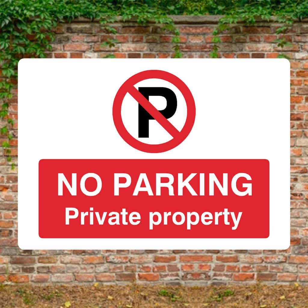 No Parking Private Property P Sign Landscape - The Sign Shed