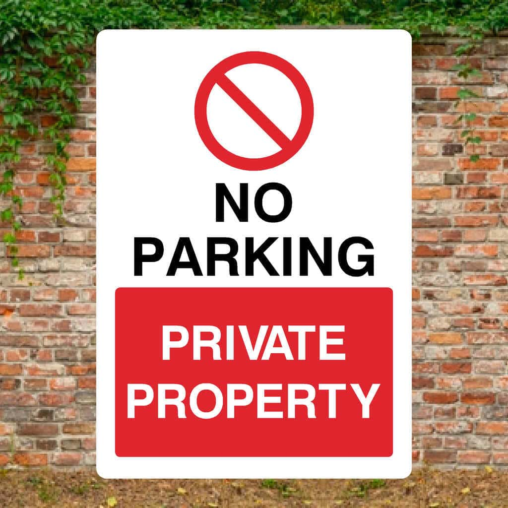 No Parking Private Property Portrait Sign - The Sign Shed