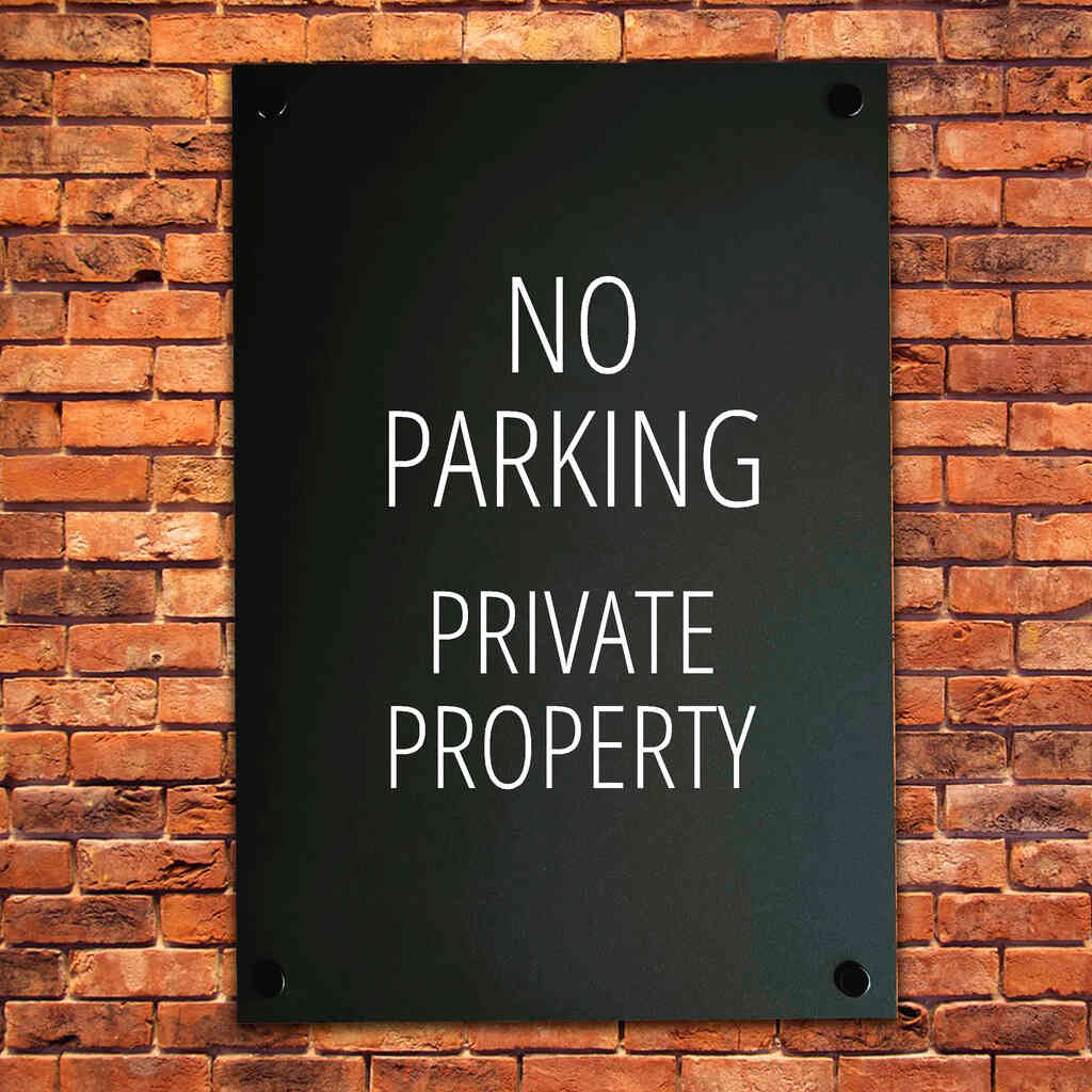 No Parking Private Property Sign Midnight Black - The Sign Shed