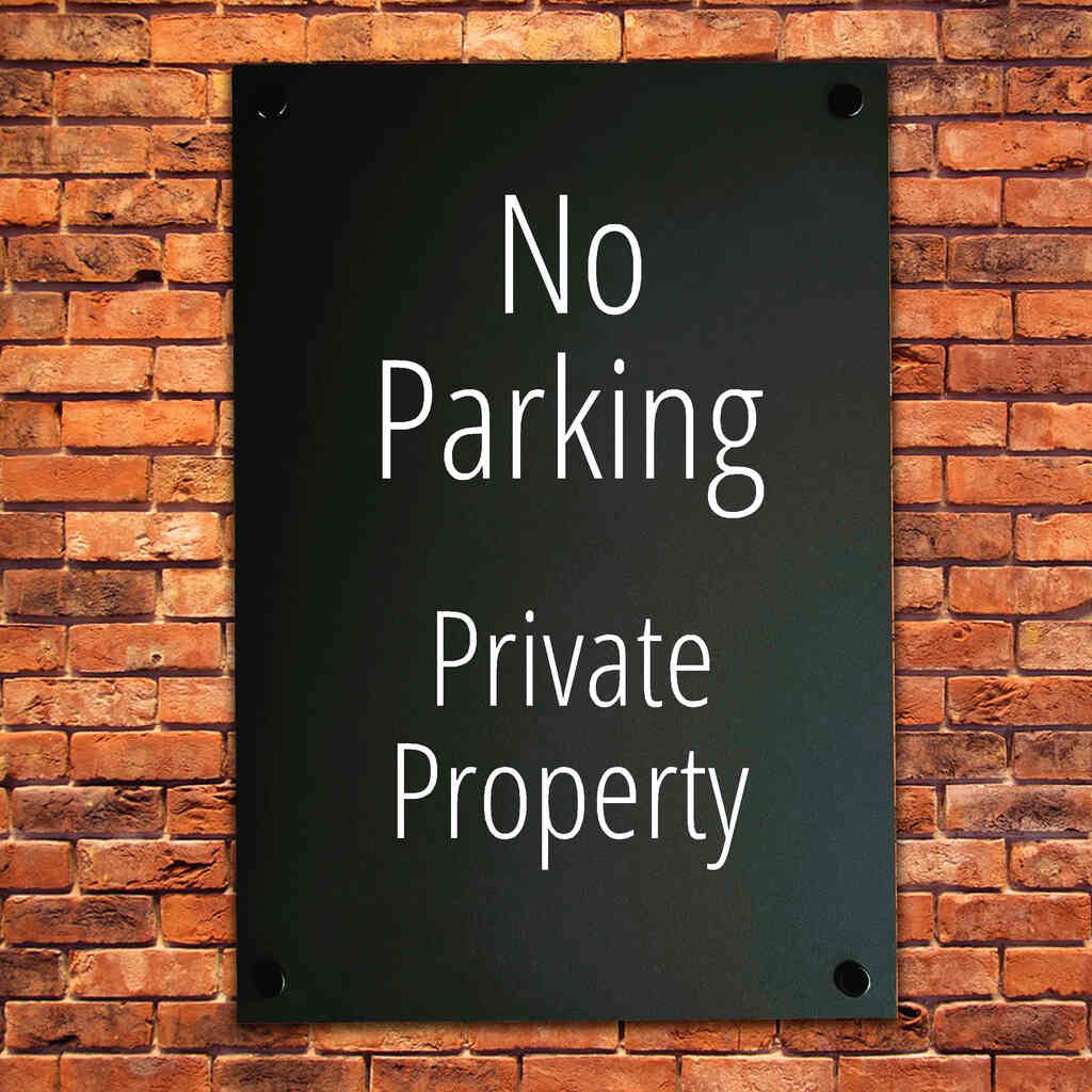 No Parking Private Property Sign Midnight Black - The Sign Shed