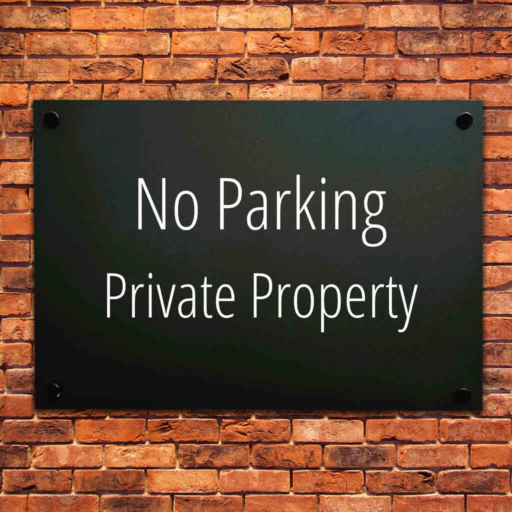 No Parking Private Property Sign Midnight Black Landscape - The Sign Shed