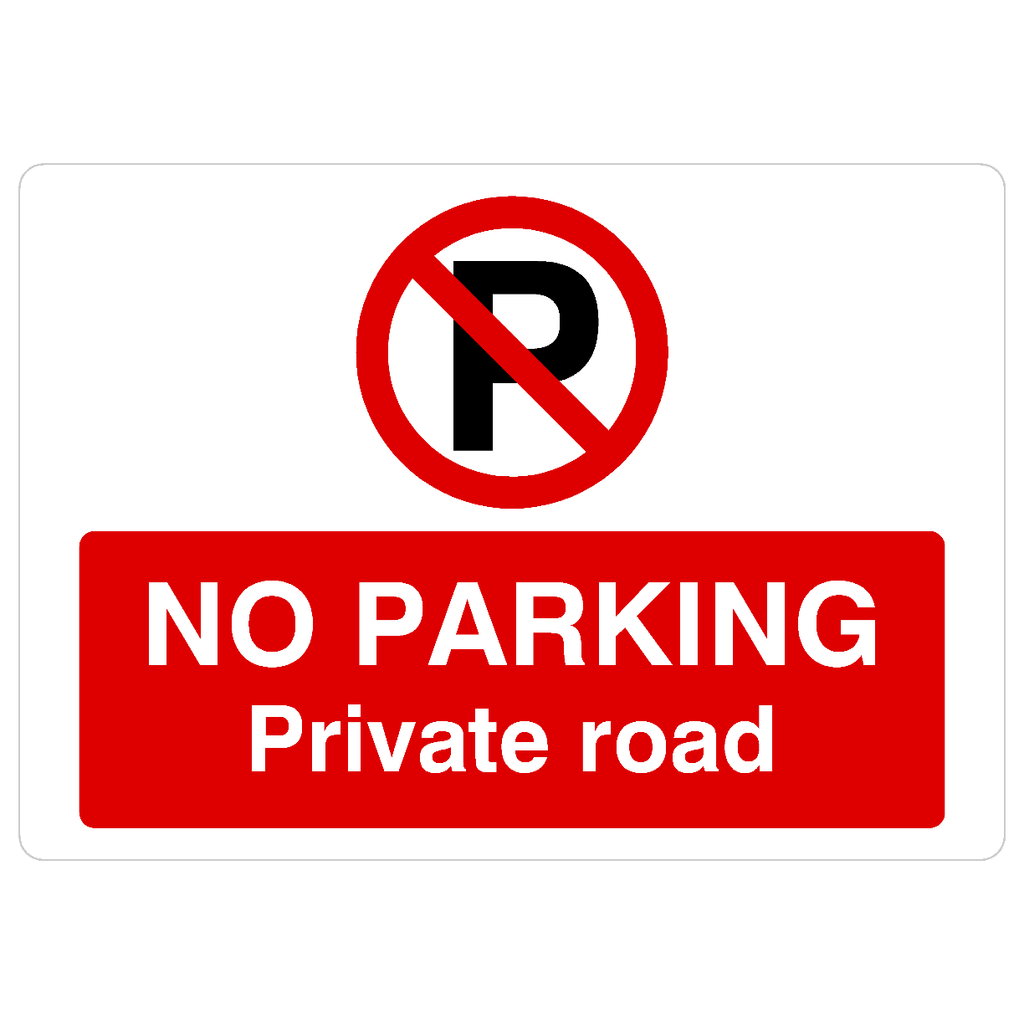 No Parking Private Road P Sign Landscape - The Sign Shed