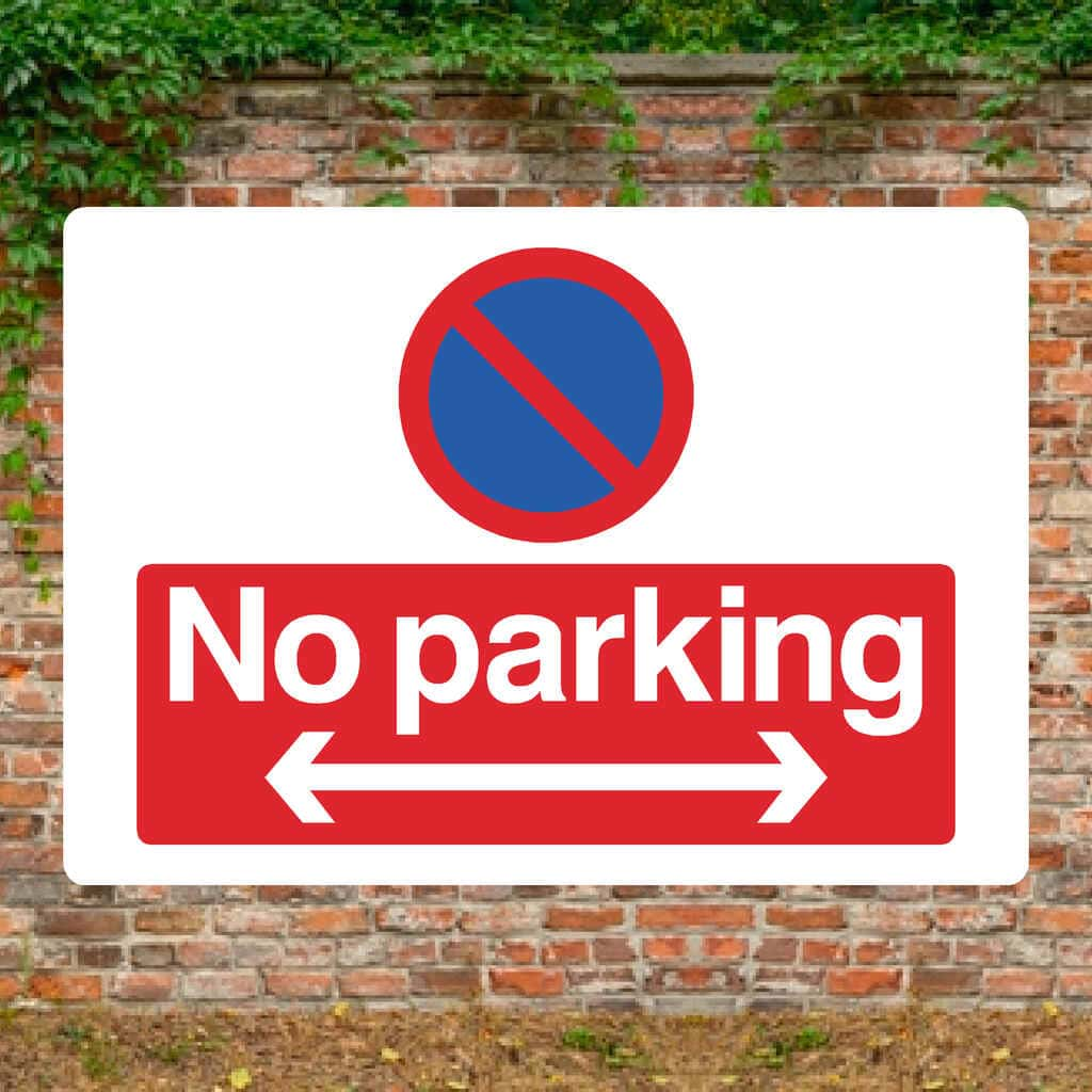 No Parking Right and Left Arrow At Any Time Sign Landscape - The Sign Shed