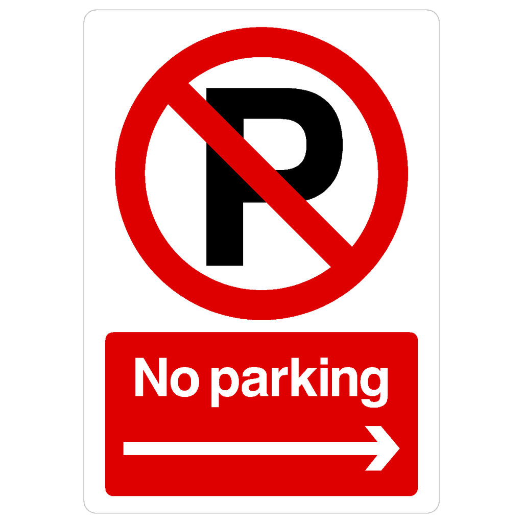 No Parking Right Arrow P Sign Portrait - The Sign Shed