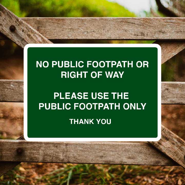 No Public Footpath Sign - The Sign Shed