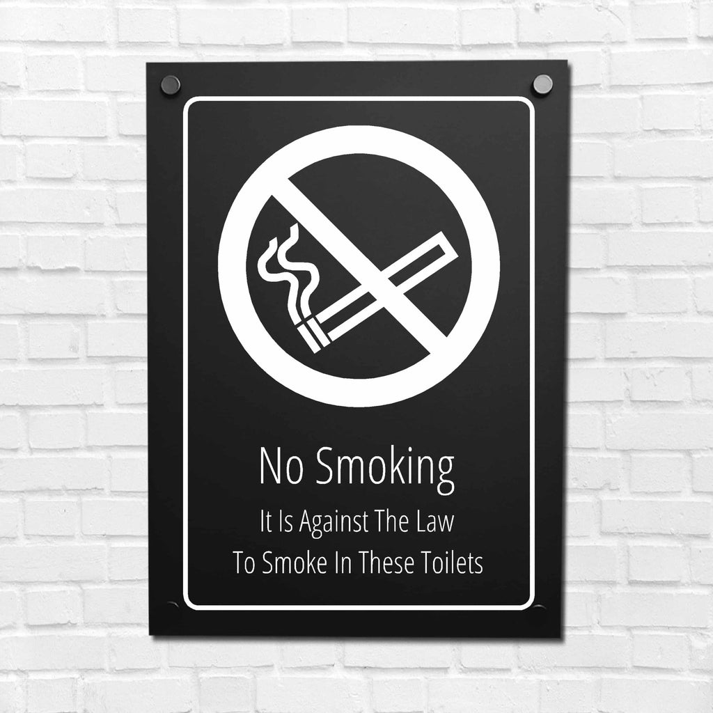 No Smoking Against The Law In These Toilets Sign Midnight Black - The Sign Shed