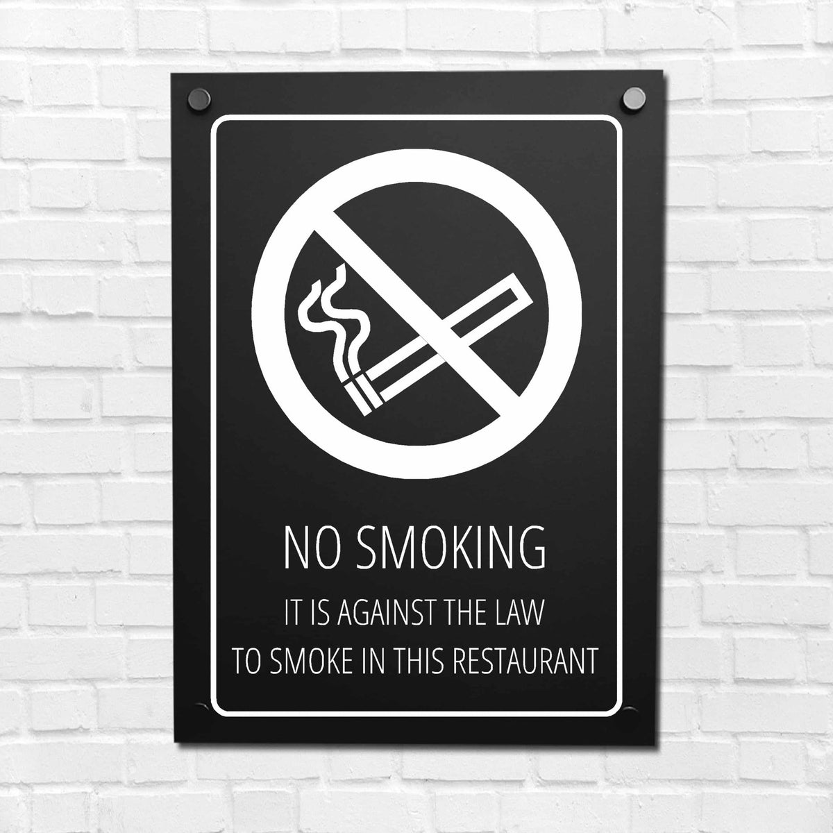 No Smoking Against The Law In This Restaurant Sign Midnight Black ...