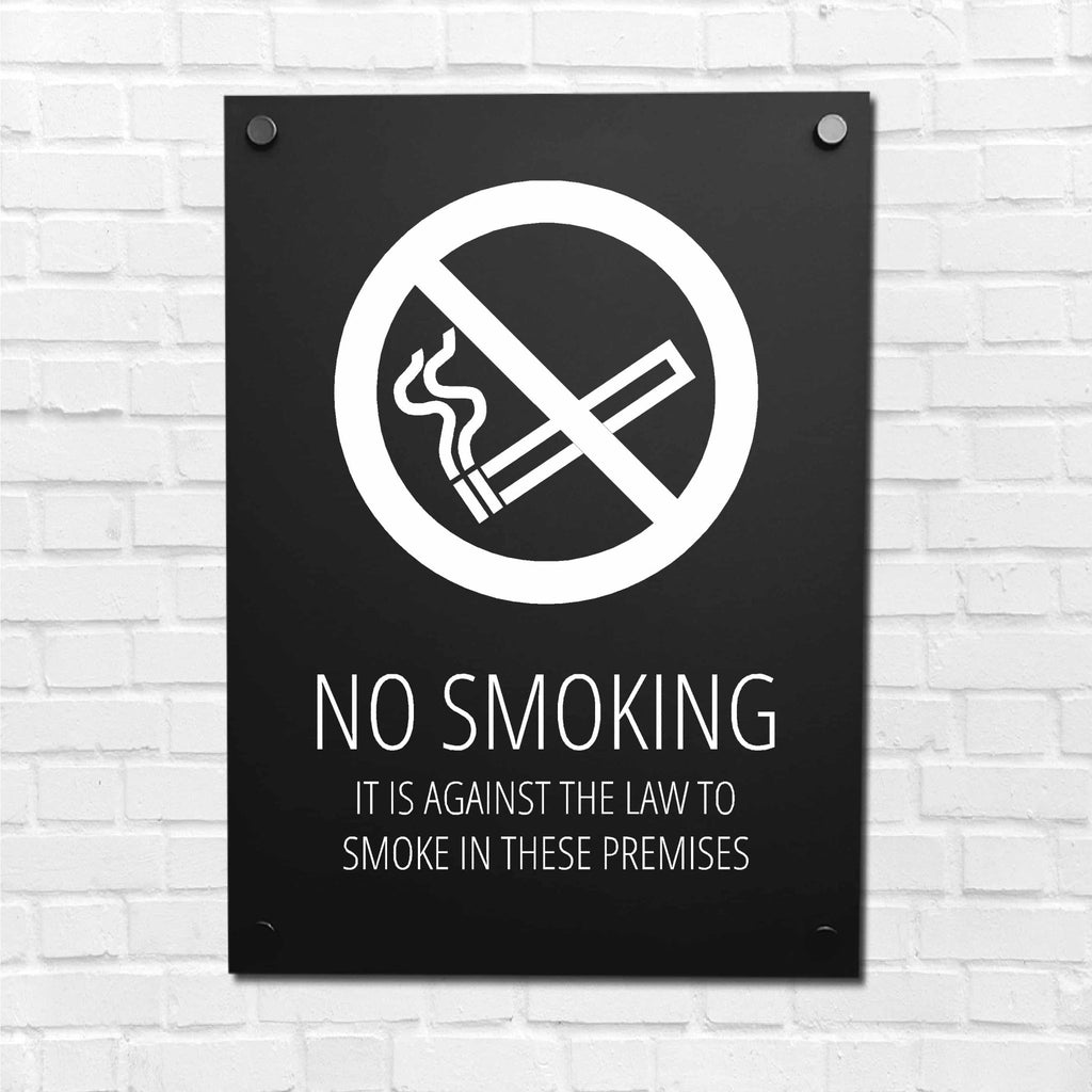 No Smoking Against The Law Premises Midnight Black - The Sign Shed