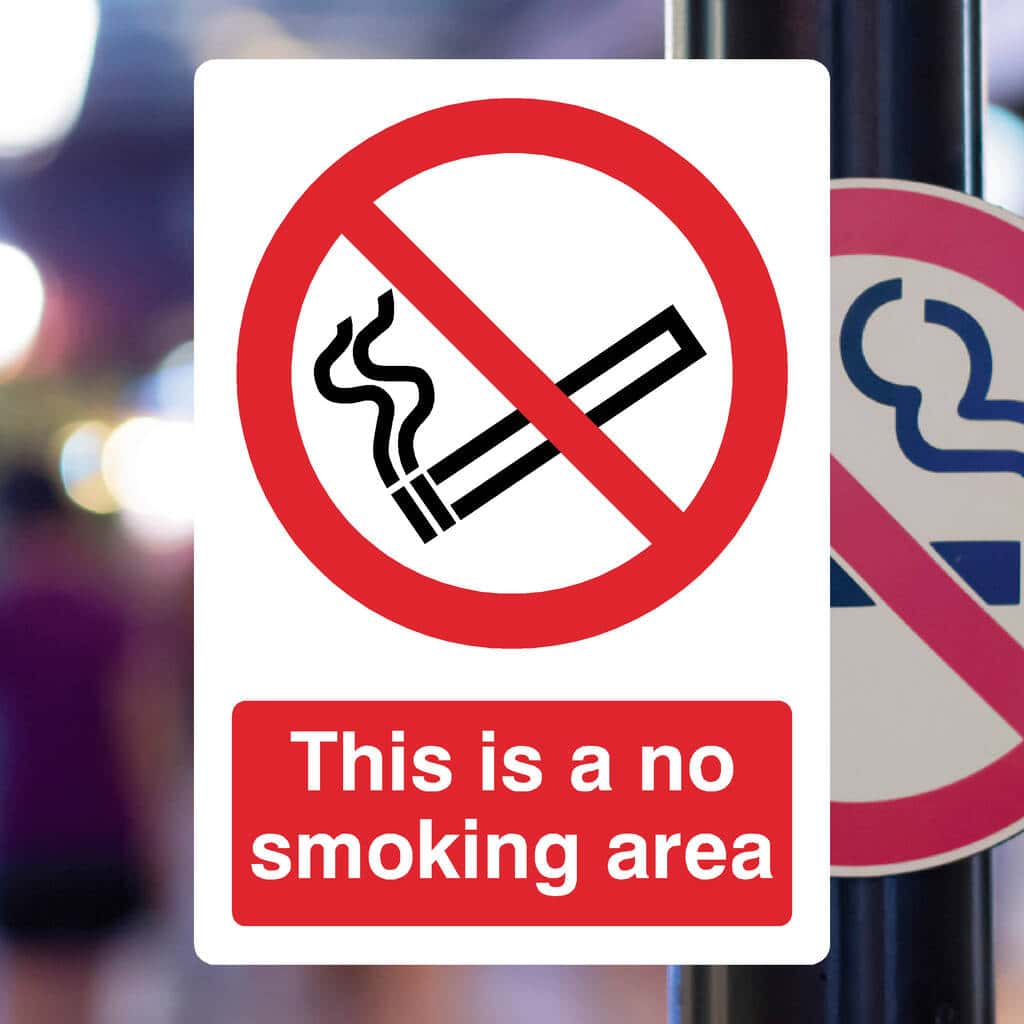 No Smoking Area Sign - The Sign Shed