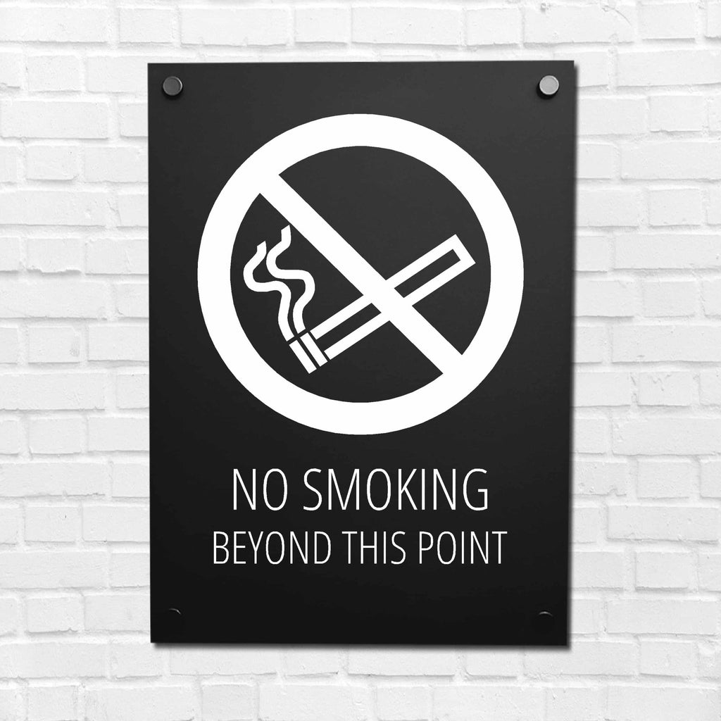 No Smoking Beyond This Point Sign Midnight Black - The Sign Shed