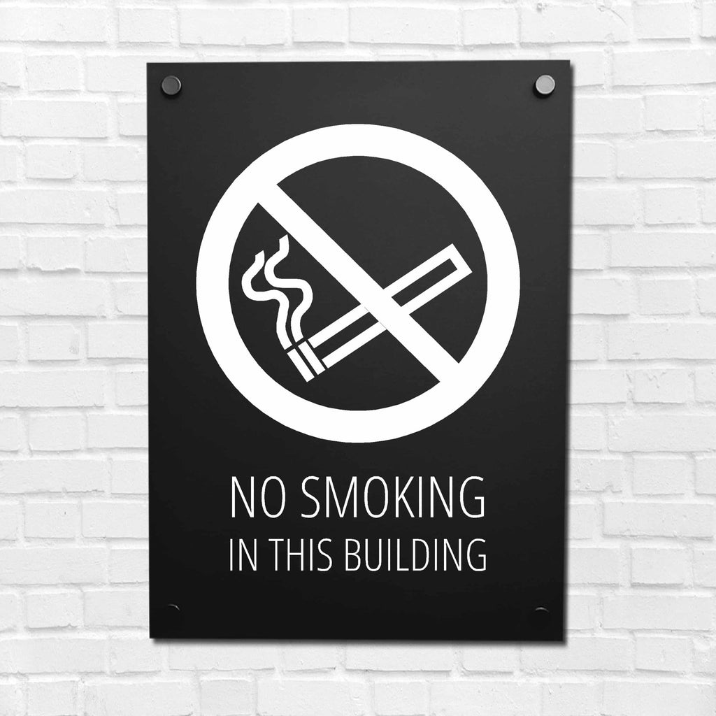 No Smoking In This Building Sign Midnight Black - The Sign Shed