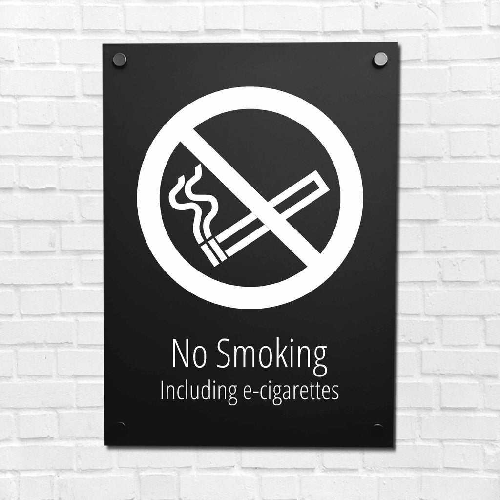 No Smoking Including E Cigarettes Sign Midnight Black - The Sign Shed