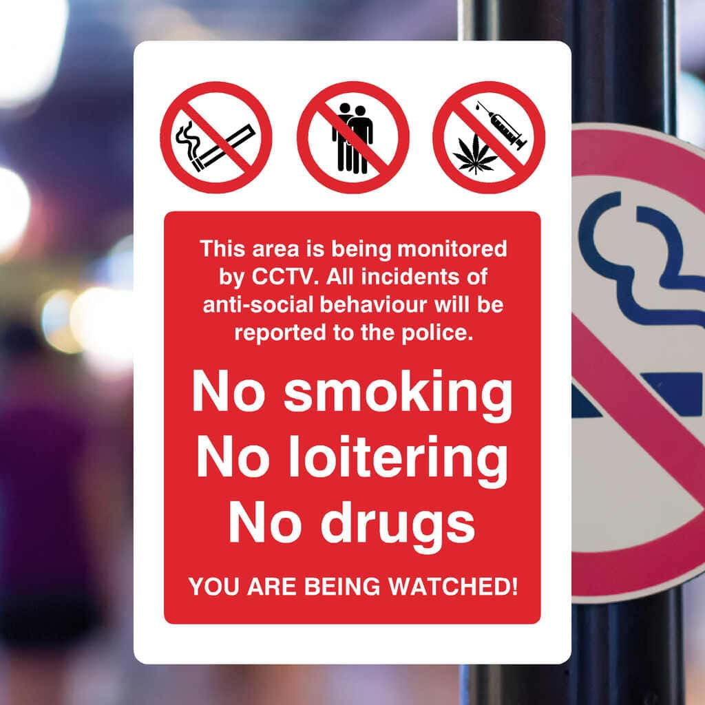 No Smoking No Loitering No Drugs Sign - The Sign Shed