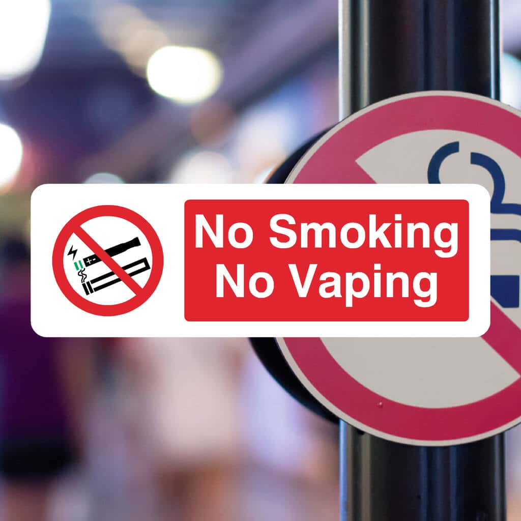 No Smoking No Vaping Sign Landscape - The Sign Shed