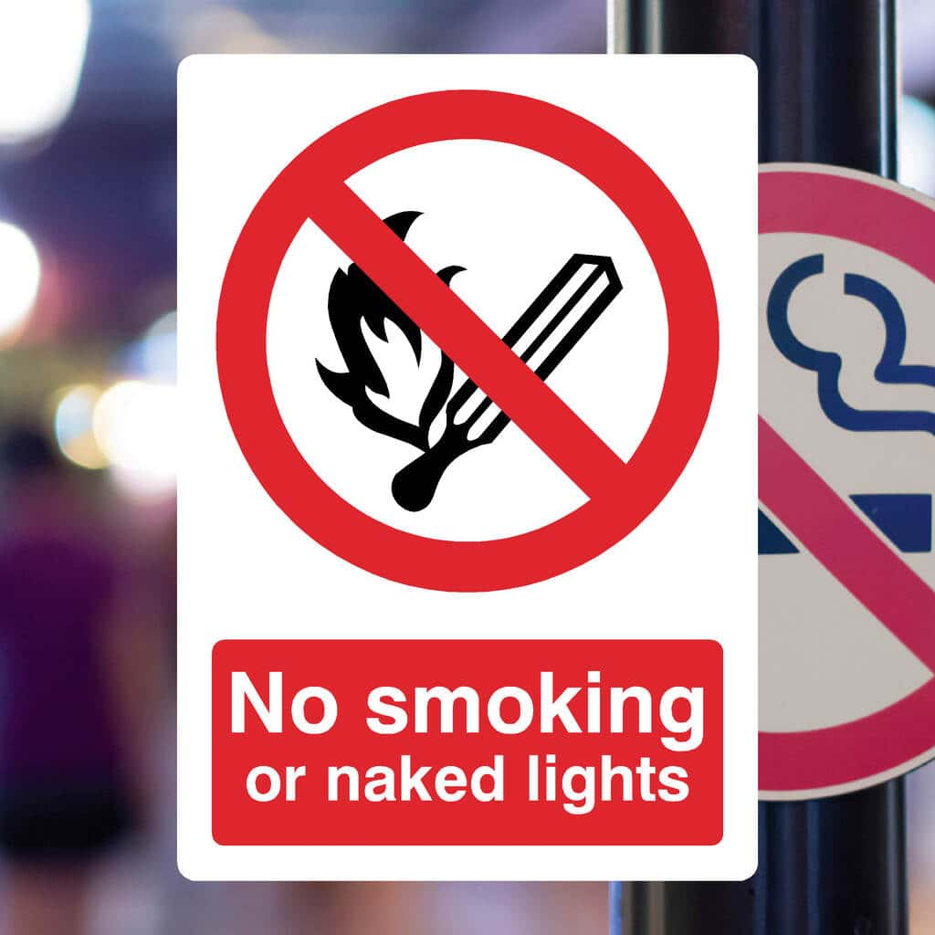 No Smoking Or Naked Lights Sign - The Sign Shed