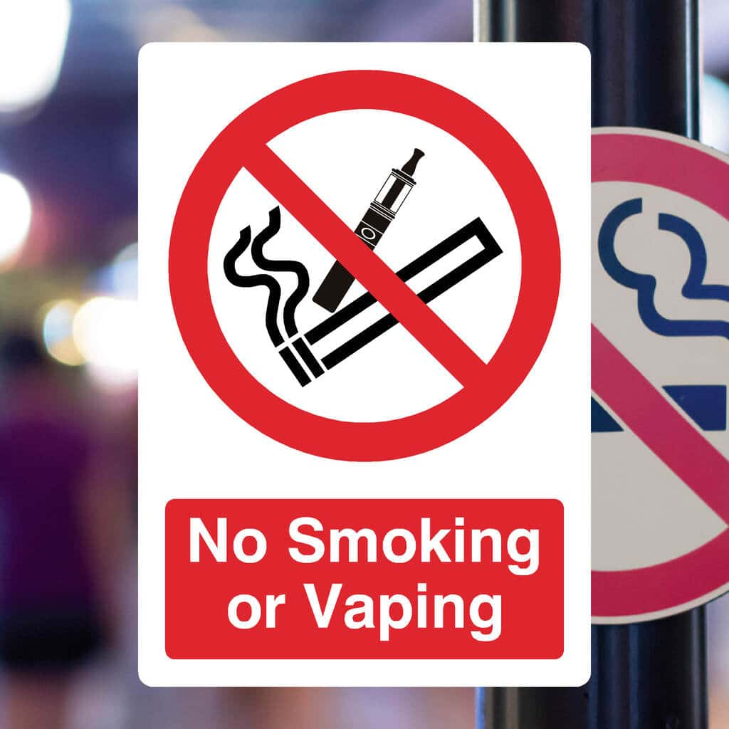 No Smoking or Vaping Sign - The Sign Shed