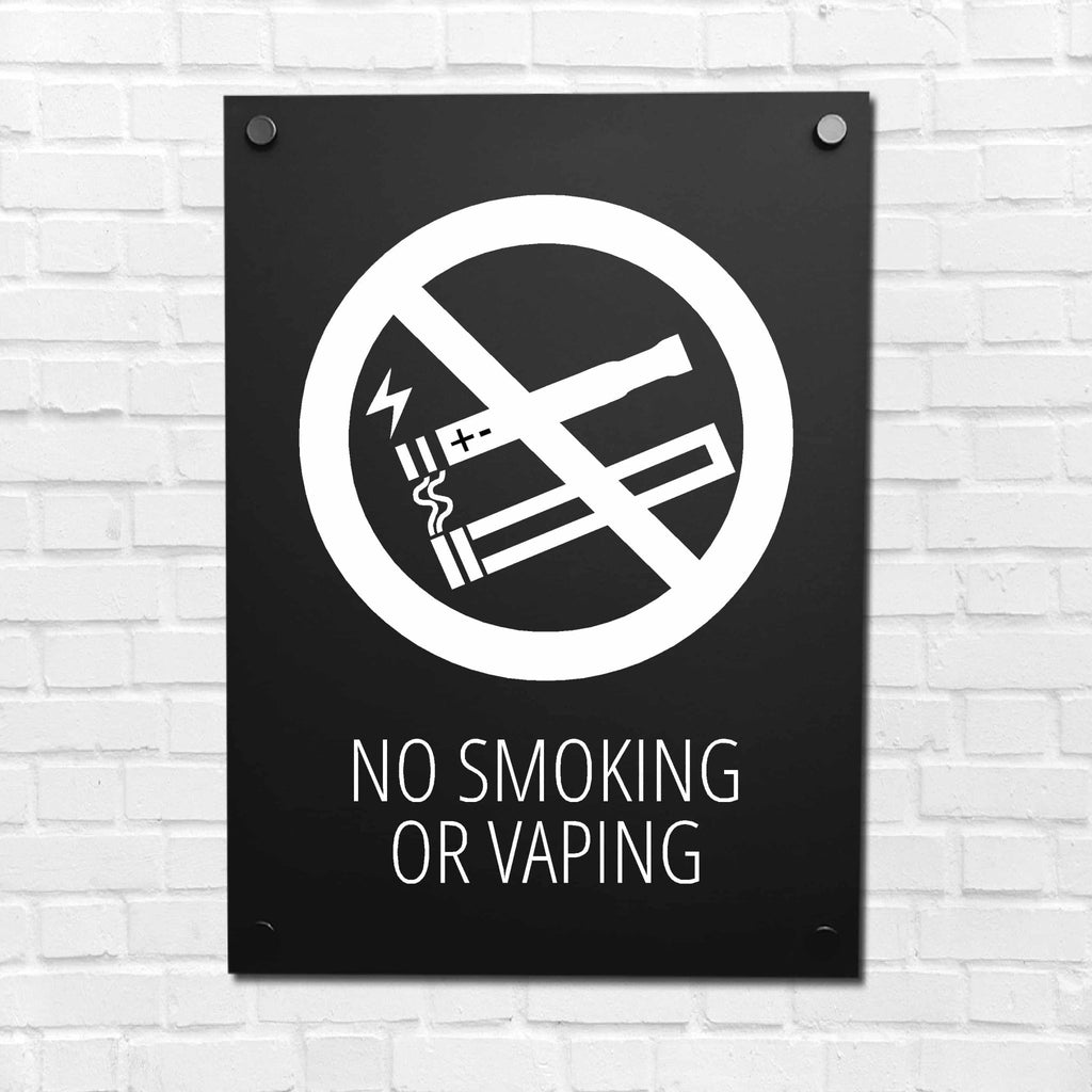 No Smoking Or Vaping Sign Midnight Black - The Sign Shed