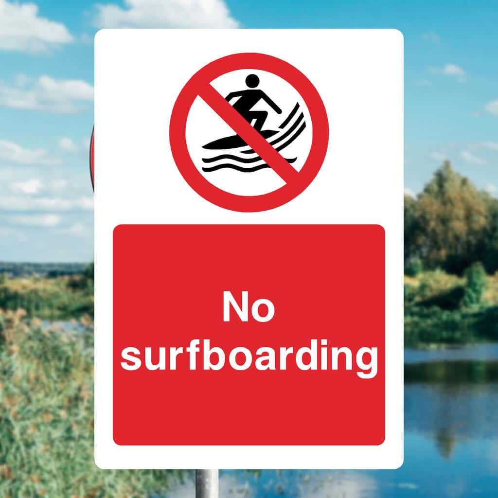 No Surfboarding Sign - The Sign Shed