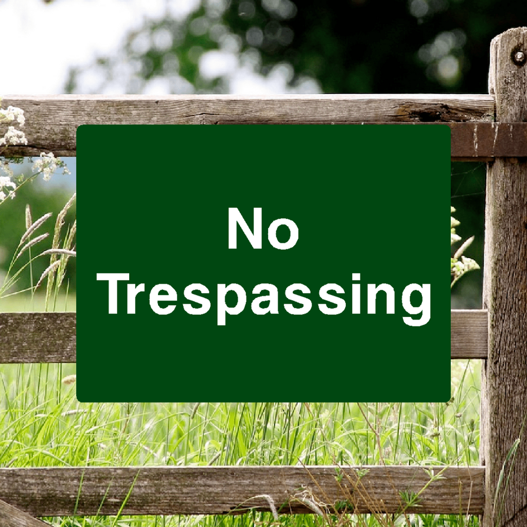 No Trespassing Sign Green 