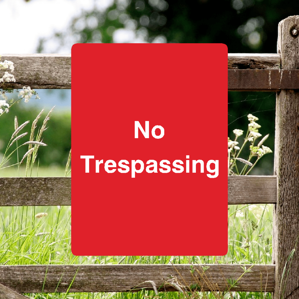 No Trespassing Sign Red Portrait 