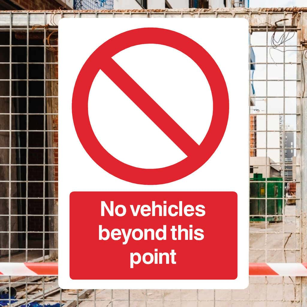 No Vehicles Beyond This Point Sign - The Sign Shed