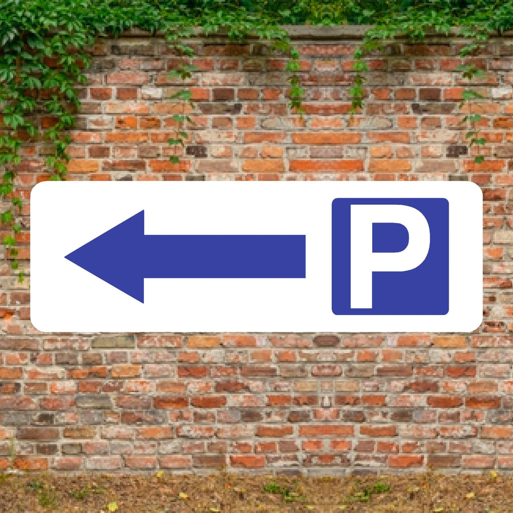 Parking P Left Arrow Landscape Sign - The Sign Shed