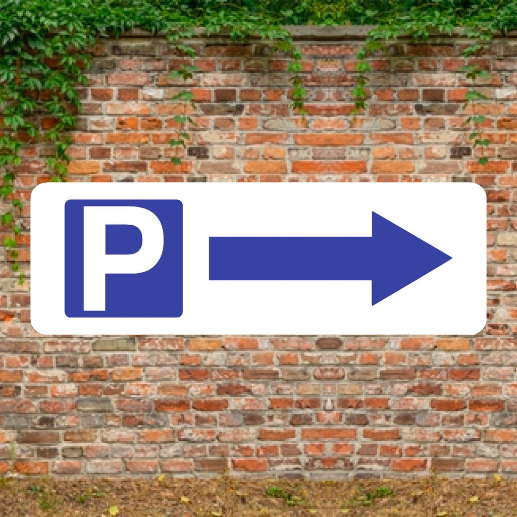 Parking P Right Arrow Landscape Sign - The Sign Shed