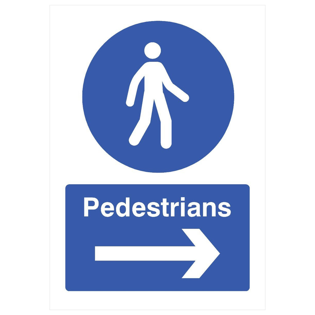 Pedestrians Right Arrow Sign - The Sign Shed