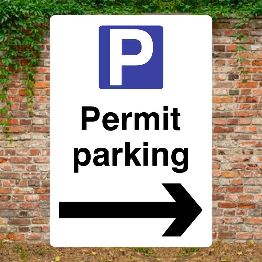 Permit Parking Right Arrow P Sign - The Sign Shed