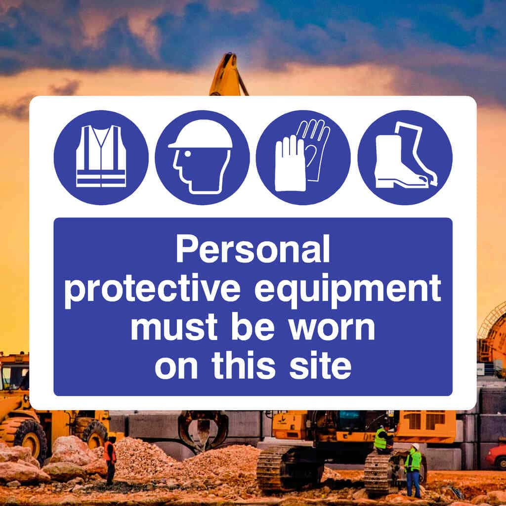 Personal Protective Equipment Must Be Worn On Site Sign - The Sign Shed