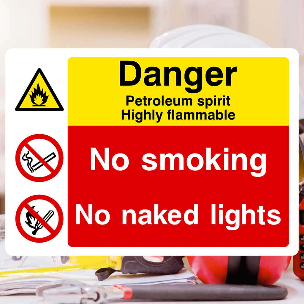 Petroleum Mixture Highly Flammable No Smoking Sign - The Sign Shed